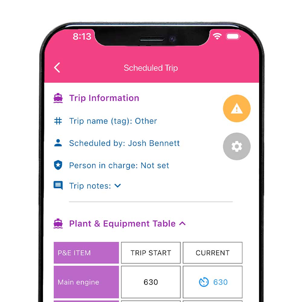 Trips screen