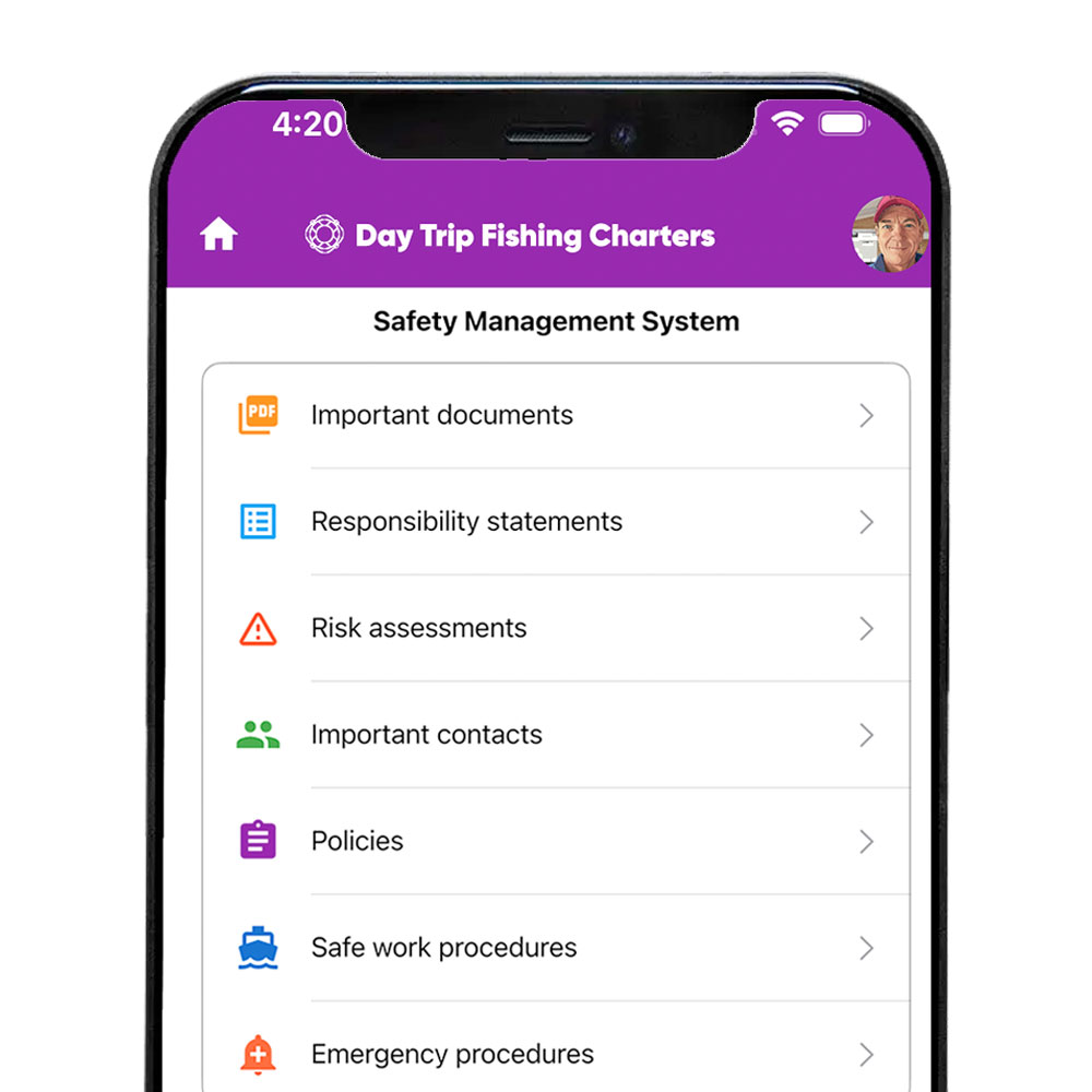 SMS documents view in the app